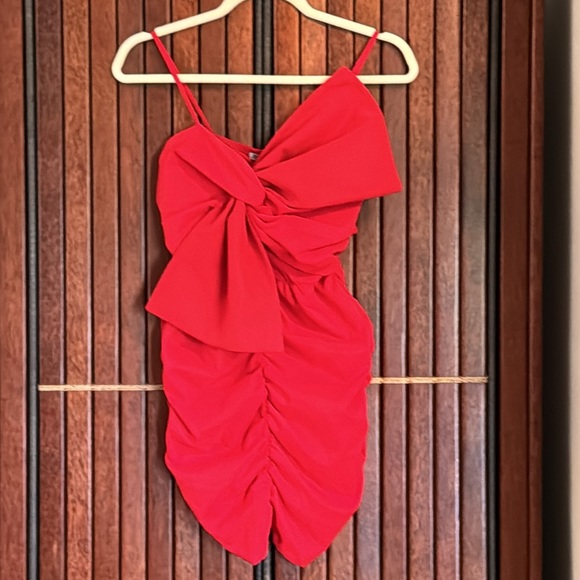 ZARA RUCHED BOW DRESS - Picture 2 of 8